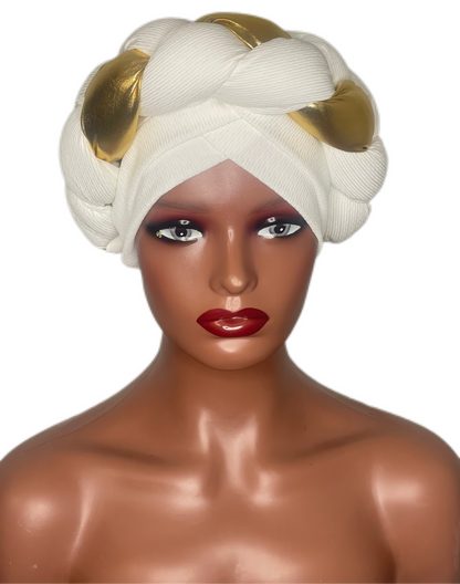 Purifiée Twist Golden Braid Turban Hat