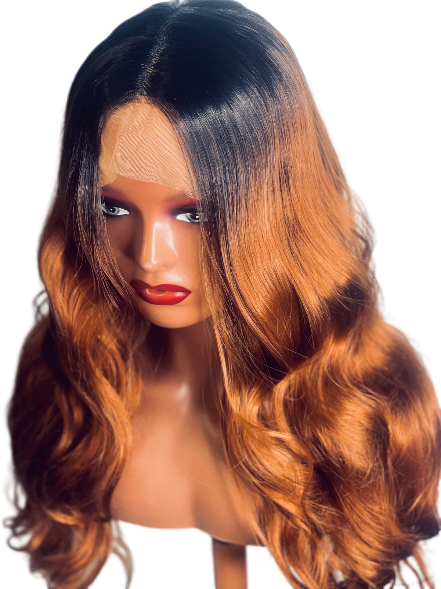 Body Wave Synthetic Lace Front Wig with Highlights