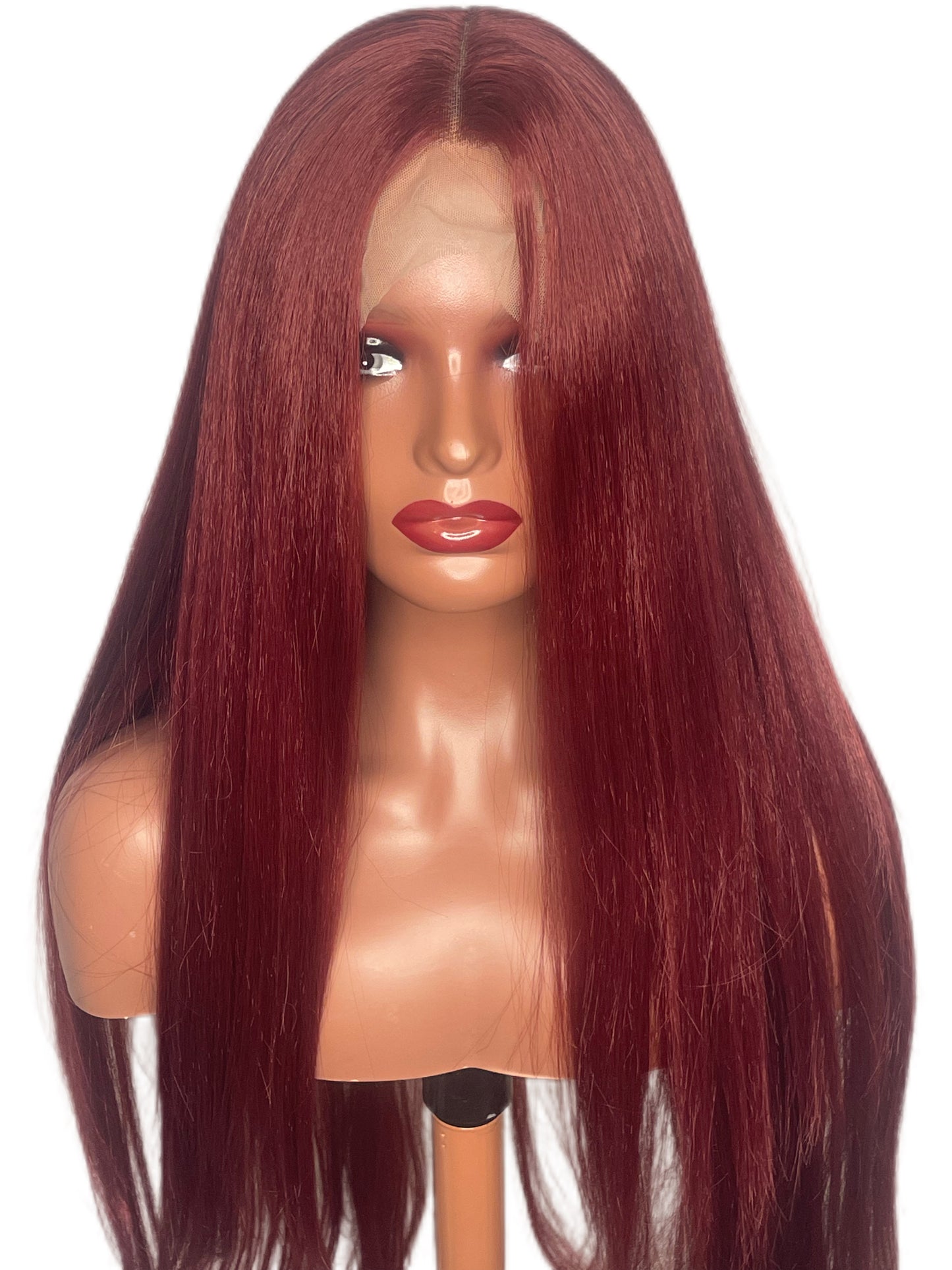 Long Straight Glueless Lace Front Wig (Synthetic)